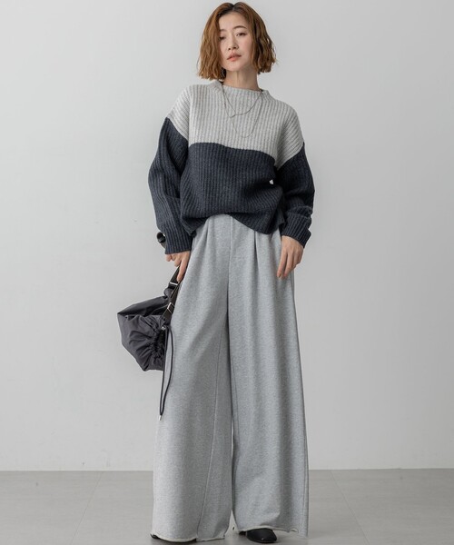 セール】ウールカシミヤ カラーブロック バルキー ニット（ニット