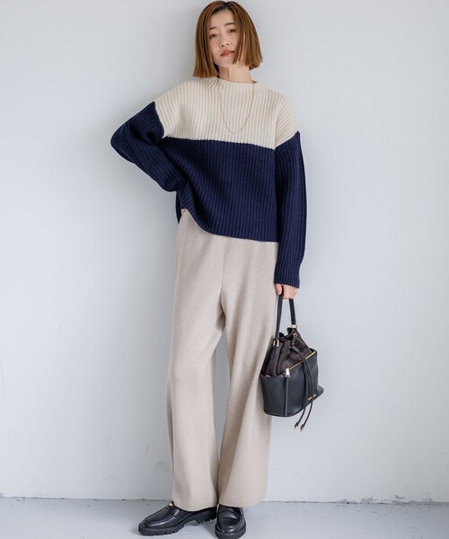 23区(ニジュウサンク)の「ウールカシミヤ カラーブロック バルキー ニット(ニット/セーター・レディース・スカイブルー系2/ライトイエロー系2/ライトグレー系2/ベージュ系2・38)」の16枚目の写真
