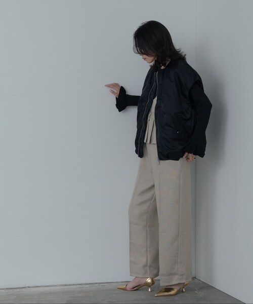 GALLEST（ギャレスト）の「【再入荷】MA－1ジレブルゾン（ブルゾン・レディース・オリーブ/ブラック/ライトグリーン・34/38）」の14枚目の写真