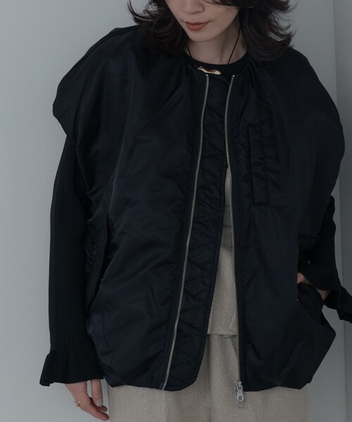 GALLEST（ギャレスト）の「【再入荷】MA－1ジレブルゾン（ブルゾン・レディース・オリーブ/ブラック/ライトグリーン・34/38）」の16枚目の写真