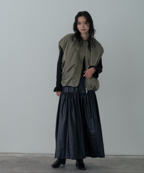 GALLEST（ギャレスト）の「【再入荷】MA－1ジレブルゾン（ブルゾン・レディース・オリーブ/ブラック/ライトグリーン・34/38）」の22枚目の写真