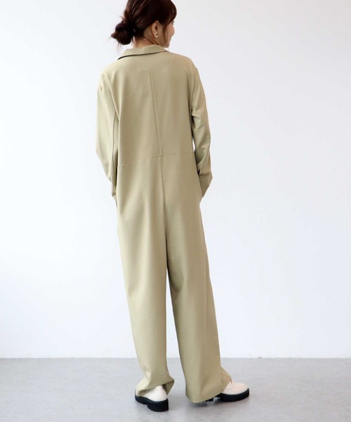 Jines(ジネス)の「オープンカラーオールインワン(つなぎ/オールインワン・レディース・ベージュ/チャコールグレー・38)」の18枚目の写真