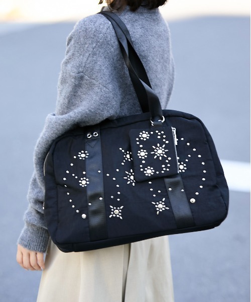 Casselini（キャセリーニ）の「Casselini(キャセリーニ)スタッズバッグ（トートバッグ・レディース・ブラック/カーキ・FREE）」の3枚目の写真