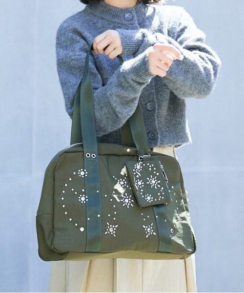 Casselini（キャセリーニ）の「Casselini(キャセリーニ)スタッズバッグ（トートバッグ・レディース・ブラック/カーキ・FREE）」の11枚目の写真