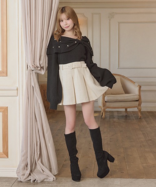 apres jour（アプレジュール）の「【８周年記念アイテム】アソートタックミニスカート【ZOZOTOWN限定】（スカート・レディース・オフホワイト/ブラック/ボルドー・フリー/X-LARGE）」の6枚目の写真