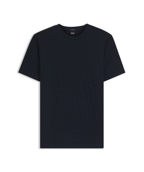BOSS(ボス)の「モノグラムジャカード Tシャツ シルケットコットン(Tシャツ/カットソー・メンズ・ダークブルー/ホワイト・L/S/XXXL/M/XL/XXL)」の10枚目の写真