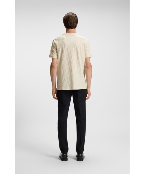 BOSS(ボス)の「モノグラムジャカード Tシャツ シルケットコットン(Tシャツ/カットソー・メンズ・ダークブルー/ホワイト・L/S/XXXL/M/XL/XXL)」の5枚目の写真