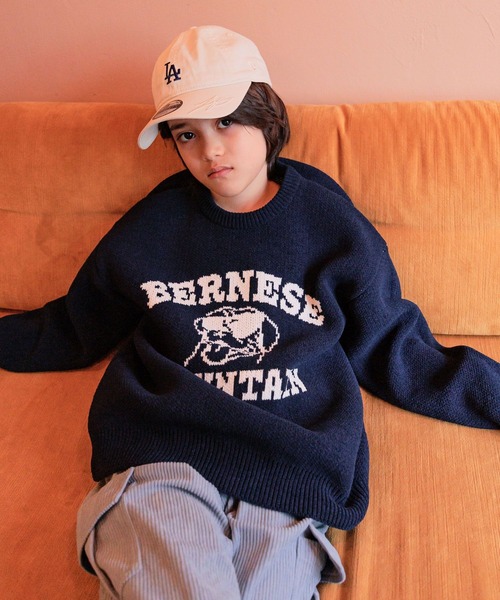 BAYFLOW（ベイフロー）の「[遊んで汚れても安心♪]洗える!HAPPYカラーニットプルオーバー25(KIDS)（ニット/セーター・キッズ・ネイビー/オレンジ/ピンク/レッド/ブルー・110cm/130cm/150cm）」の22枚目の写真