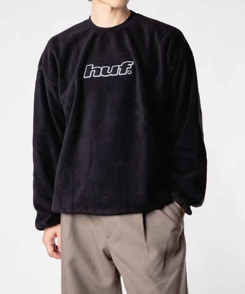 HUF(ハフ)の「HUF H DOT POLAR FLEECE CREWNECK ハフ ポーラーフリース ロゴ スウェット(スウェット・メンズ・スカイブルー/ブラック・SMALL/MEDIUM/LARGE/X-LARGE)」の1枚目の写真