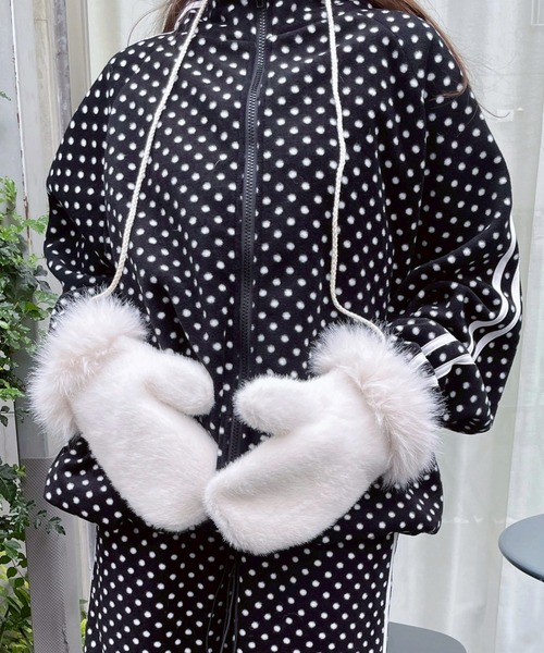 WEGO(ウィゴー)の「WEGO/ファーミトングローブ(手袋・レディース・ホワイト/ブラック・FREE)」の1枚目の写真