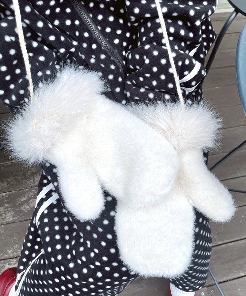 WEGO(ウィゴー)の「WEGO/ファーミトングローブ(手袋・レディース・ホワイト/ブラック・FREE)」の4枚目の写真