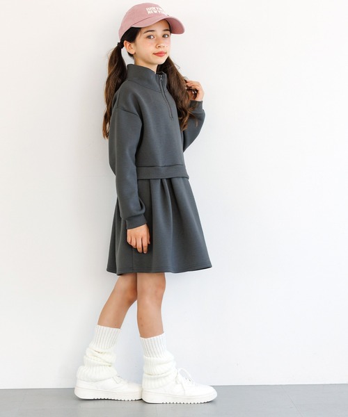 coca（coca）（コカ）の「キッズ　ソフトスウェットドッキングワンピース（ワンピース・キッズ・ライトグリーン/チャコール・120/130/140/150）」の17枚目の写真