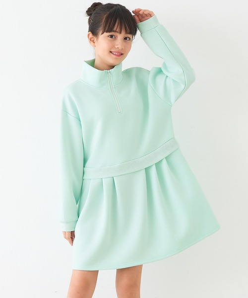 coca（coca）（コカ）の「キッズ　ソフトスウェットドッキングワンピース（ワンピース・キッズ・ライトグリーン/チャコール・120/130/140/150）」の15枚目の写真