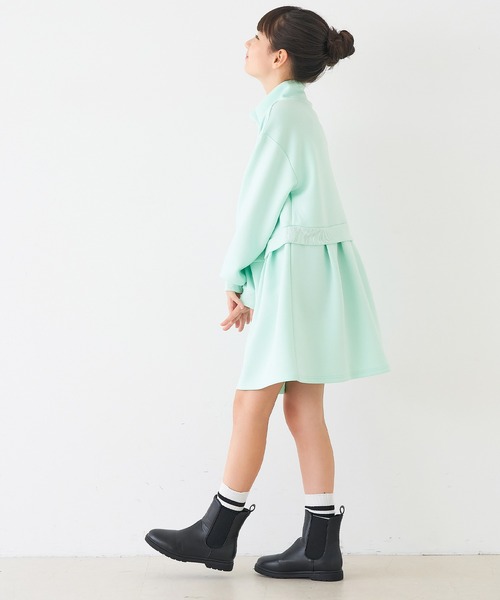 coca（coca）（コカ）の「キッズ　ソフトスウェットドッキングワンピース（ワンピース・キッズ・ライトグリーン/チャコール・120/130/140/150）」の13枚目の写真