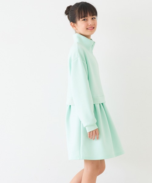 coca（coca）（コカ）の「キッズ　ソフトスウェットドッキングワンピース（ワンピース・キッズ・ライトグリーン/チャコール・120/130/140/150）」の11枚目の写真
