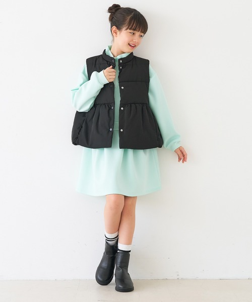 coca（coca）（コカ）の「キッズ　ソフトスウェットドッキングワンピース（ワンピース・キッズ・ライトグリーン/チャコール・120/130/140/150）」の10枚目の写真