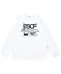 ブラックキティクルコレクションプリントロングスリーブホワイト