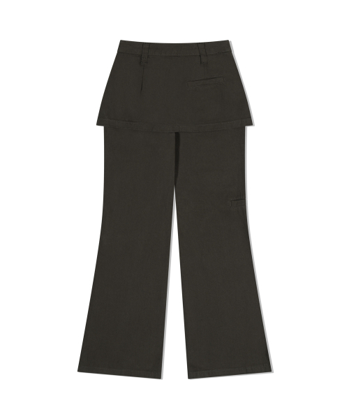 MOAA（モア）の「Wrap up Flare Trousers (DEEP OLIVE)（デニムパンツ・レディース・その他・SMALL/MEDIUM/LARGE）」の3枚目の写真