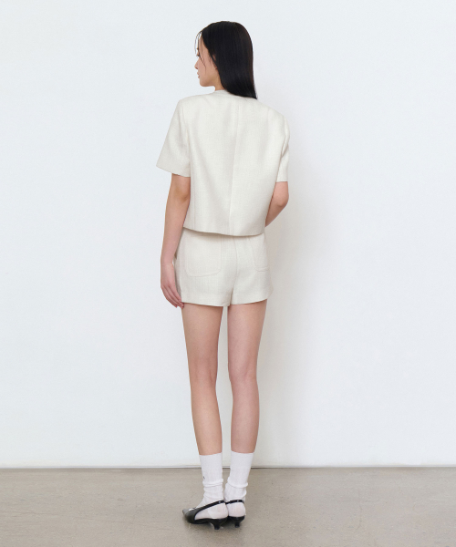 MUSINSA STANDARD WOMAN（ムシンサスタンダードウーマン）の「ウィメンズツイードフォーマルショーツ[クリーム]（その他パンツ・レディース・その他・30/24/25/26/27/28/29）」の3枚目の写真