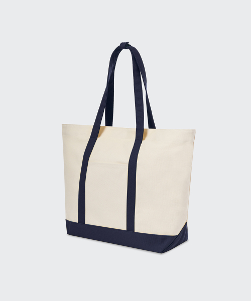 MUSINSA STANDARD（ムシンサスタンダード）の「デイリーキャンバス トートバッグ [アイボリー/ネイビー]（トートバッグ・レディース・その他・FREE）」の3枚目の写真