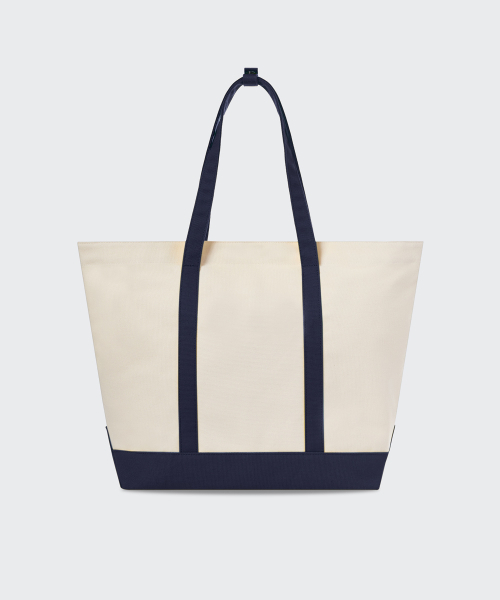 MUSINSA STANDARD（ムシンサスタンダード）の「デイリーキャンバス トートバッグ [アイボリー/ネイビー]（トートバッグ・レディース・その他・FREE）」の4枚目の写真