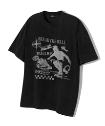 スケートボードピグメントグラフィック半袖Tシャツ(BLACK)
