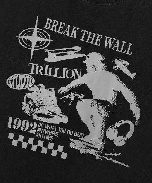 TRILLION(トリリオン)の「スケートボードピグメントグラフィック半袖Tシャツ(BLACK)(Tシャツ/カットソー・レディース・その他・MEDIUM/LARGE/X-LARGE)」の7枚目の写真