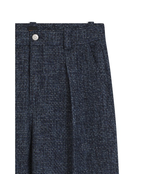 ワイドレッグ パンツ ストレッチツイード