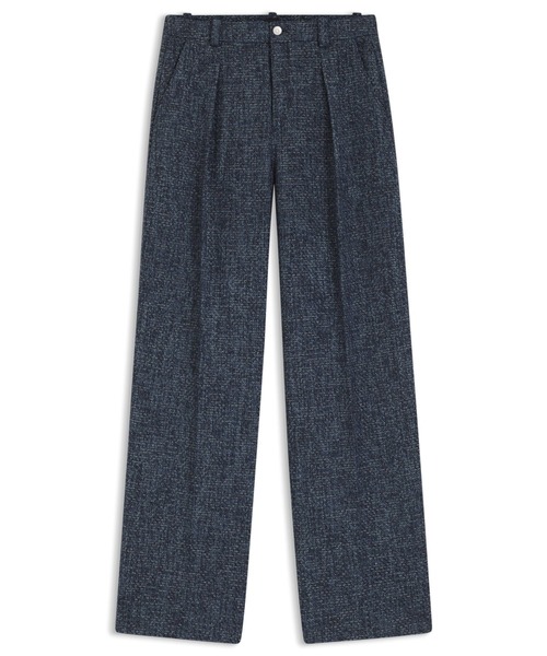 ワイドレッグ パンツ ストレッチツイード