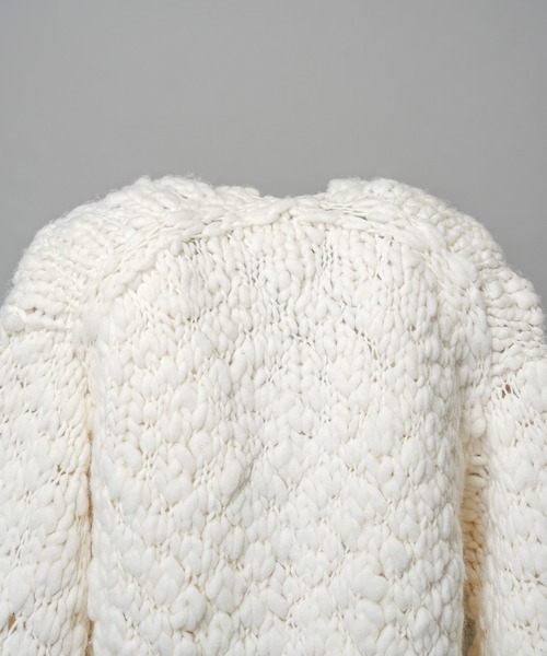 MAISON SPECIAL(メゾンスペシャル)の「《UNISEX》Volume Yarn Prime-Over Fringe Cardigan/ボリュームヤーンプライムオーバーフリンジカーディガン【MAISON SPECIAL/メゾンスペシャル】(カーディガン/ボレロ・メンズ・アイボリー/ブラック・FREE)」の12枚目の写真