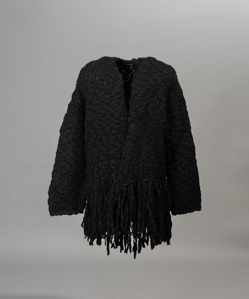 MAISON SPECIAL(メゾンスペシャル)の「《UNISEX》Volume Yarn Prime-Over Fringe Cardigan/ボリュームヤーンプライムオーバーフリンジカーディガン【MAISON SPECIAL/メゾンスペシャル】(カーディガン/ボレロ・メンズ・アイボリー/ブラック・FREE)」の18枚目の写真
