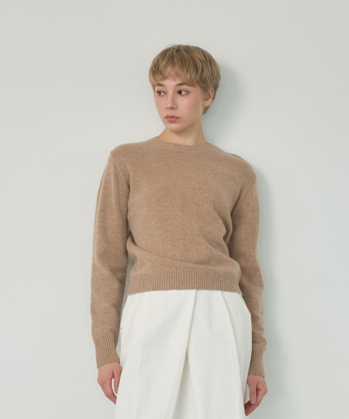 SALT AND CHOCOLATE(ソルトアンドチョコレート)の「カシミヤウールラウンドニットベージュ4W2246301(ニット/セーター・レディース・その他・MEDIUM/SMALL)」の1枚目の写真