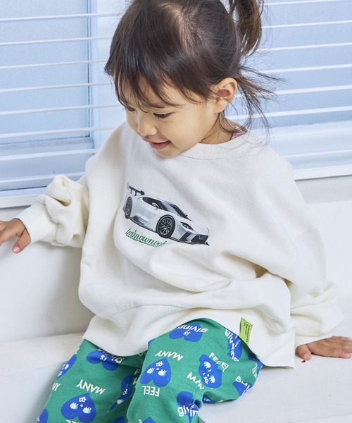 Life Support Products（ライフサポートプロダクツ）の「ベーシックプリントトレーナー（スウェット・キッズ・チャコール/ホワイト系1/ホワイト系2/ブラック/ホワイト系その他/杢グレー・100/95/90/80/110/150/140/130/120）」の4枚目の写真