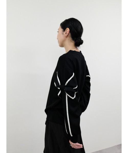 DOLLUPOOPS（ドールアップウップス）の「スリーブリボンステッチプルオーバー（スウェット・レディース・ブラック/ライトベージュ/カーキ・FREE）」の10枚目の写真