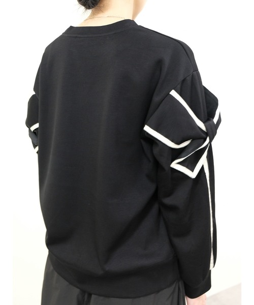 DOLLUPOOPS（ドールアップウップス）の「スリーブリボンステッチプルオーバー（スウェット・レディース・ブラック/ライトベージュ/カーキ・FREE）」の13枚目の写真