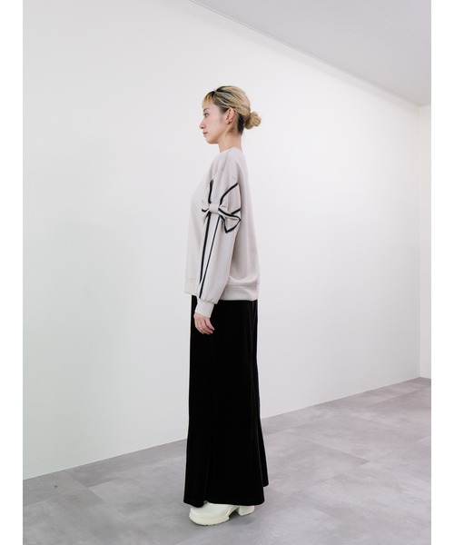 DOLLUPOOPS（ドールアップウップス）の「スリーブリボンステッチプルオーバー（スウェット・レディース・ブラック/ライトベージュ/カーキ・FREE）」の22枚目の写真