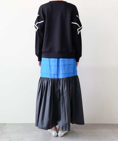 DOLLUPOOPS（ドールアップウップス）の「スリーブリボンステッチプルオーバー（スウェット・レディース・ブラック/ライトベージュ/カーキ・FREE）」の18枚目の写真