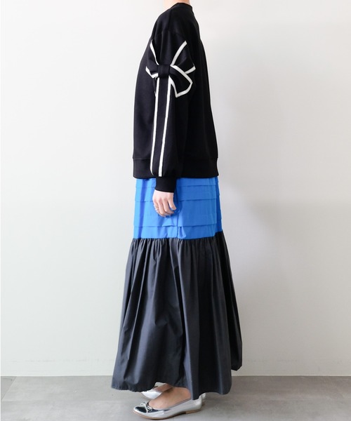 DOLLUPOOPS（ドールアップウップス）の「スリーブリボンステッチプルオーバー（スウェット・レディース・ブラック/ライトベージュ/カーキ・FREE）」の17枚目の写真