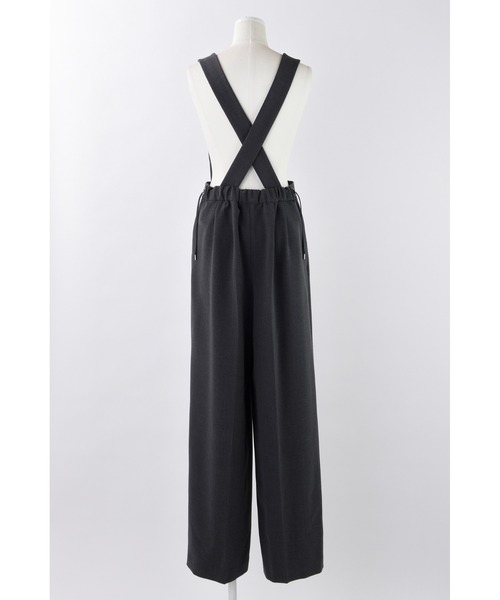 ENFOLD（エンフォルド）の「ダブルクロス ワイドサロペット（サロペット/オーバーオール・レディース・チャコールグレー/ブラック・38/36）」の12枚目の写真