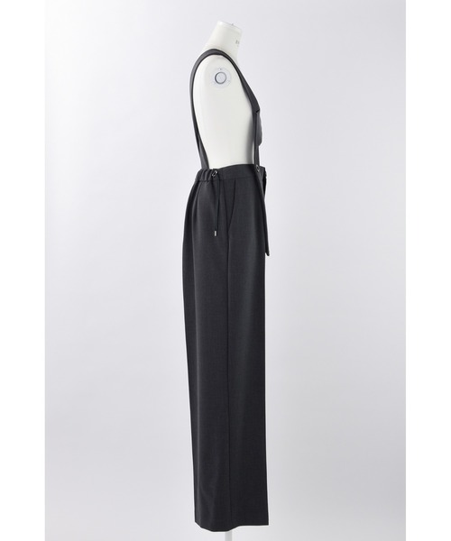 ENFOLD（エンフォルド）の「ダブルクロス ワイドサロペット（サロペット/オーバーオール・レディース・チャコールグレー/ブラック・38/36）」の11枚目の写真