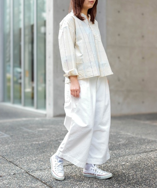 D.M.G.（ドミンゴ）の「[D.M.G / ディーエムジー] 10oz生成りデニム クロップドワイドパンツ（デニムパンツ・レディース・キナリ・M/S）」の13枚目の写真