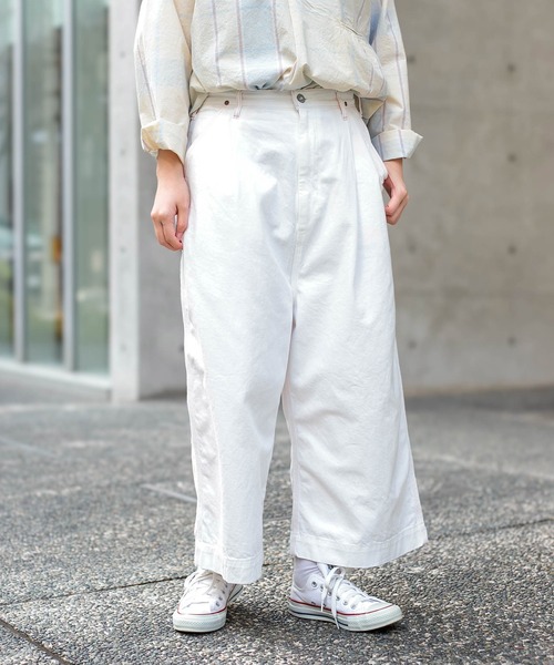 D.M.G.（ドミンゴ）の「[D.M.G / ディーエムジー] 10oz生成りデニム クロップドワイドパンツ（デニムパンツ・レディース・キナリ・M/S）」の11枚目の写真