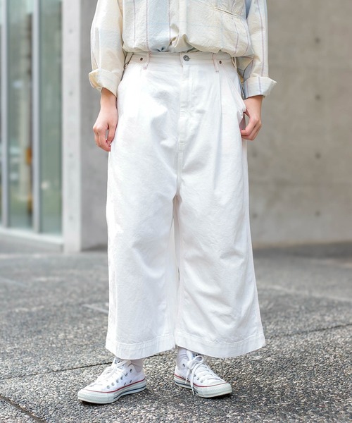 D.M.G.（ドミンゴ）の「[D.M.G / ディーエムジー] 10oz生成りデニム クロップドワイドパンツ（デニムパンツ・レディース・キナリ・M/S）」の10枚目の写真