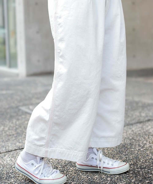 D.M.G.（ドミンゴ）の「[D.M.G / ディーエムジー] 10oz生成りデニム クロップドワイドパンツ（デニムパンツ・レディース・キナリ・M/S）」の14枚目の写真