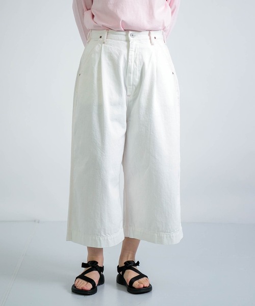 D.M.G.（ドミンゴ）の「[D.M.G / ディーエムジー] 10oz生成りデニム クロップドワイドパンツ（デニムパンツ・レディース・キナリ・M/S）」の18枚目の写真