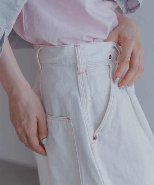 D.M.G.（ドミンゴ）の「[D.M.G / ディーエムジー] 10oz生成りデニム クロップドワイドパンツ（デニムパンツ・レディース・キナリ・M/S）」の8枚目の写真