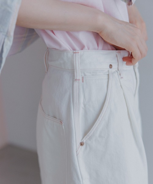 D.M.G.（ドミンゴ）の「[D.M.G / ディーエムジー] 10oz生成りデニム クロップドワイドパンツ（デニムパンツ・レディース・キナリ・M/S）」の7枚目の写真