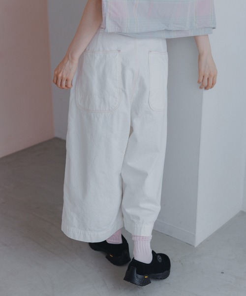 D.M.G.（ドミンゴ）の「[D.M.G / ディーエムジー] 10oz生成りデニム クロップドワイドパンツ（デニムパンツ・レディース・キナリ・M/S）」の6枚目の写真