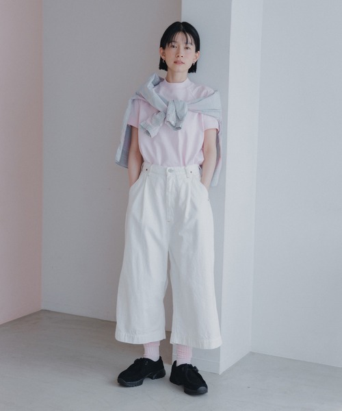 D.M.G.（ドミンゴ）の「[D.M.G / ディーエムジー] 10oz生成りデニム クロップドワイドパンツ（デニムパンツ・レディース・キナリ・M/S）」の5枚目の写真