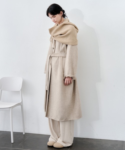 tageechita(タジチタ)の「【tageechita】ニットフリース ドローストリング ワイドパンツ(スウェットパンツ・レディース・アイボリー/グレー・S/M/L)」の14枚目の写真
